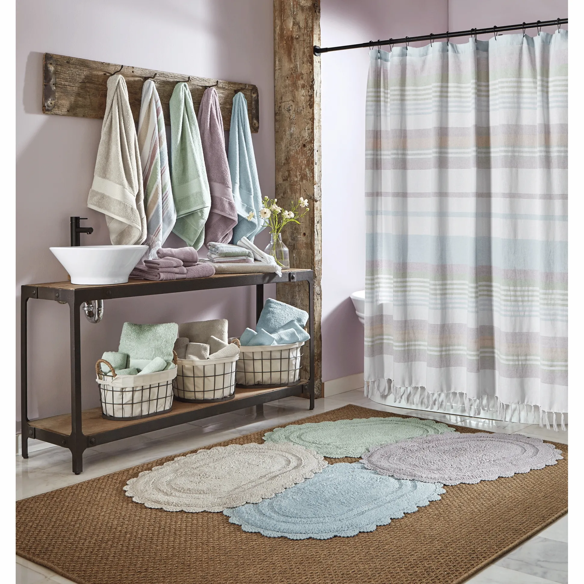 Pure Bliss Striped Shower Curtain
