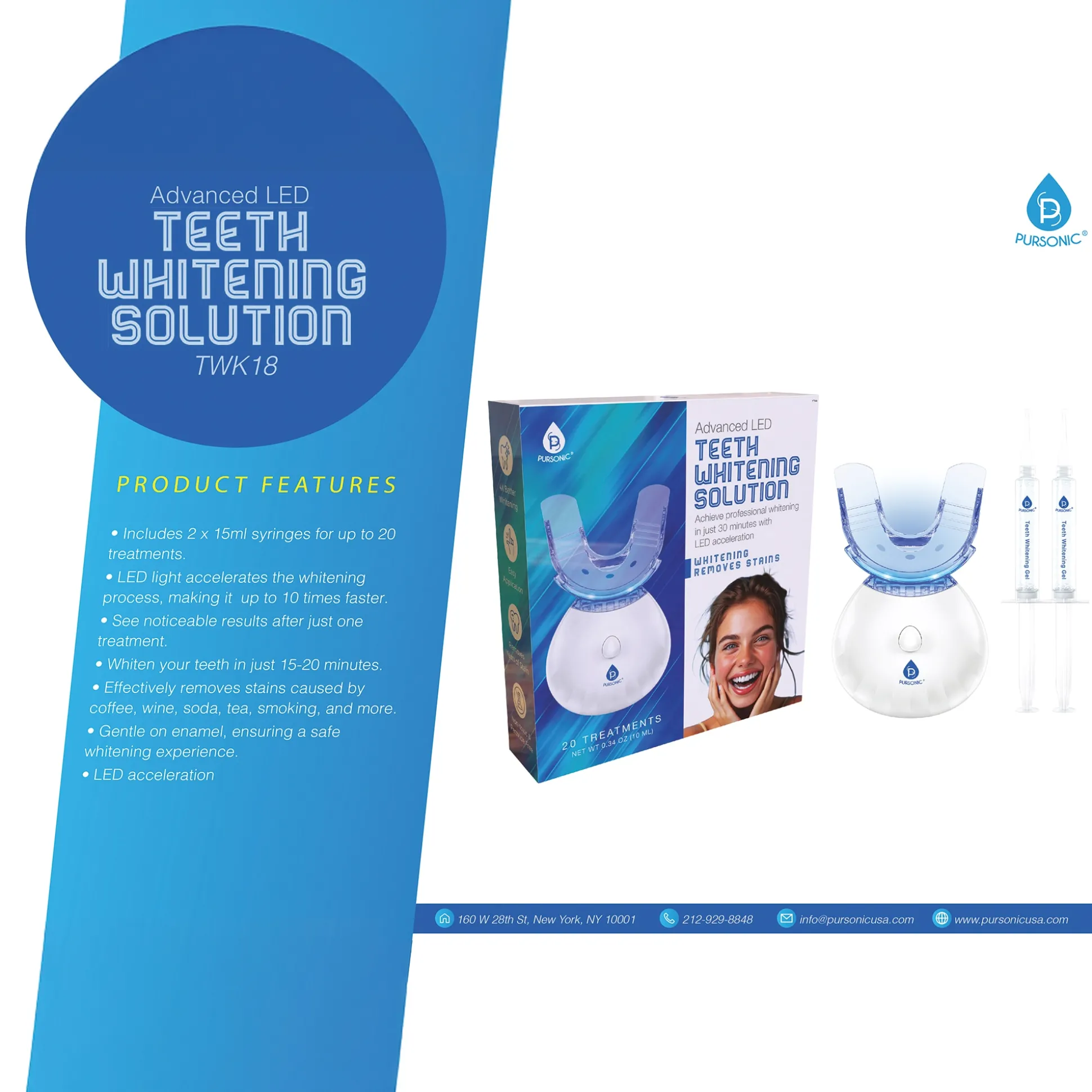 Pursonic Advanced Led Teeth Whitening Kit