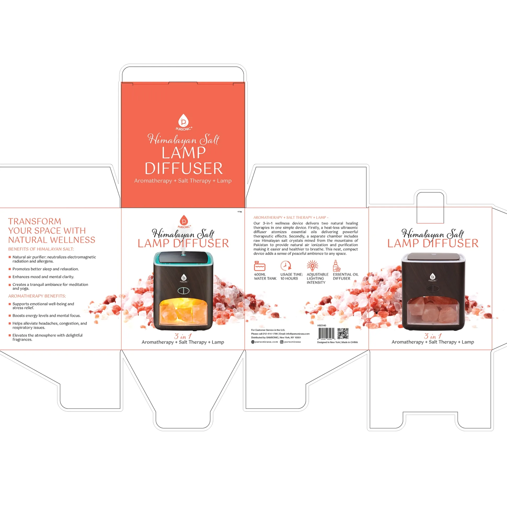 Pursonic Himalayan Salt Lamp Diffuser
