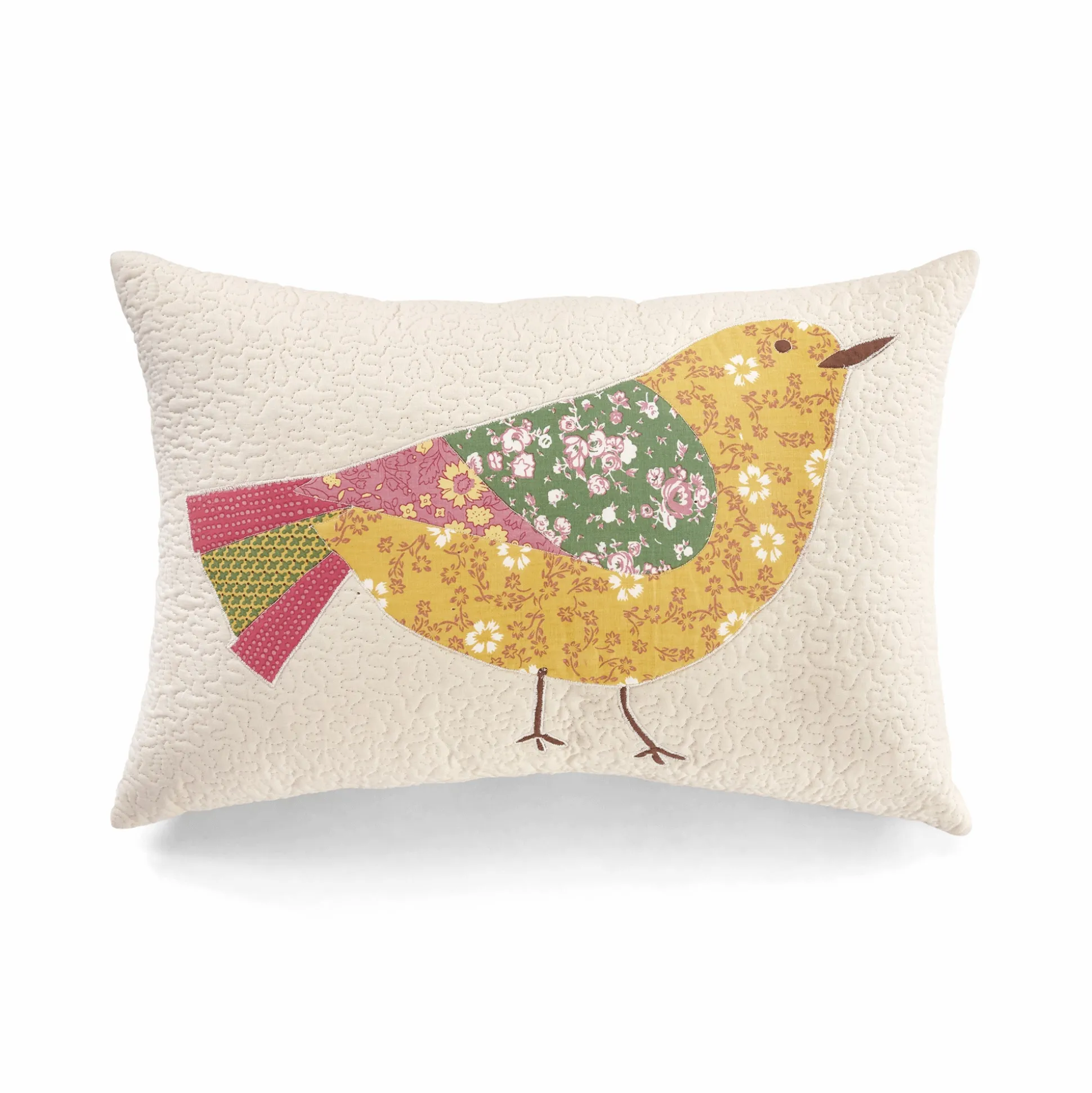 Quilted Bird Accent Pillow