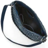 Quilted Denim Hobo Bag – Diamond-Stitch Shoulder Purse with Chain and Crossbody Strap for Women