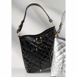 Quilted Diamond-Stitch Tote