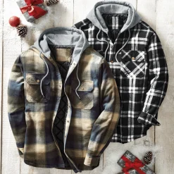 Quilt-Lined Flannel Hoodie