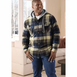 Quilt-Lined Flannel Hoodie