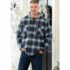 Quilt-Lined Flannel Hoodie