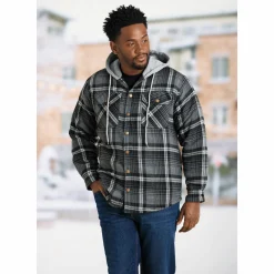 Quilt-Lined Flannel Hoodie
