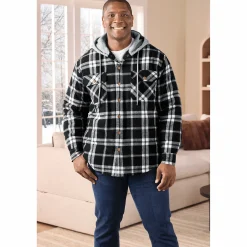 Quilt-Lined Flannel Hoodie