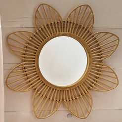 Rattan Sunflower Wall Mirror