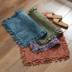 Raw-Edge Cotton Bath Mat
