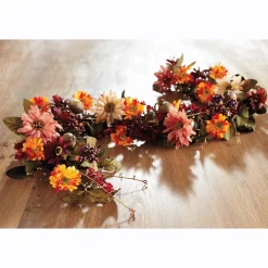Red And Pink Daisy Fall Floral Garland