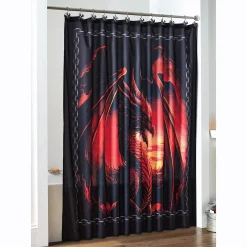 Red Rage Dragon Shower Curtain