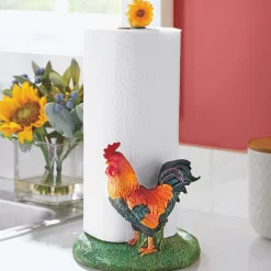 Red Rooster Paper Towel Holder
