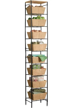 Resin-Wicker Basket Tower