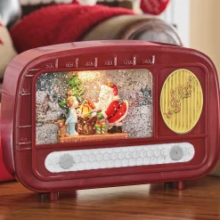 Retro Radio Lit Musical Waterglobe