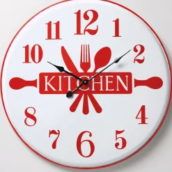 Retro Red Kitchen Clock