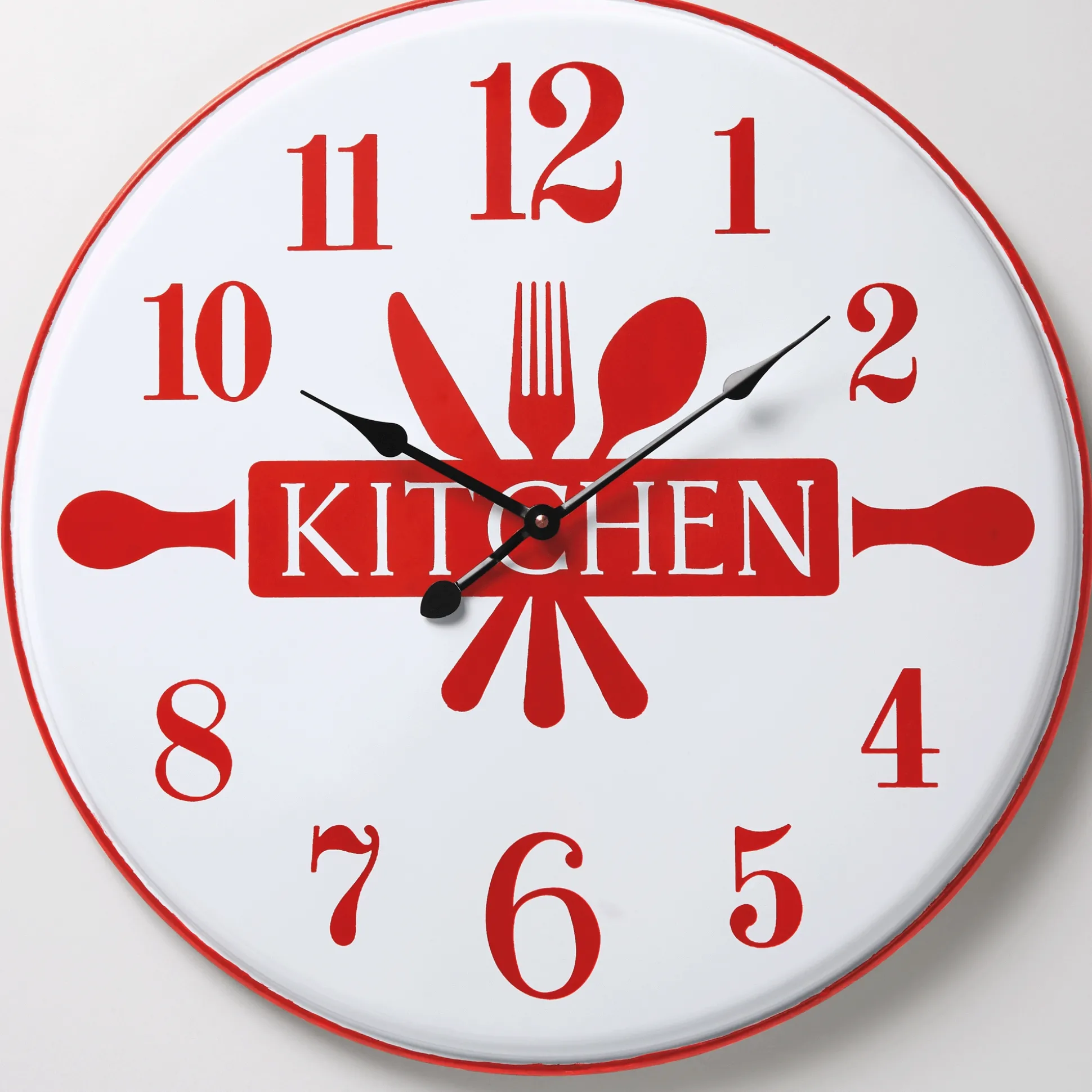 Retro Red Kitchen Clock