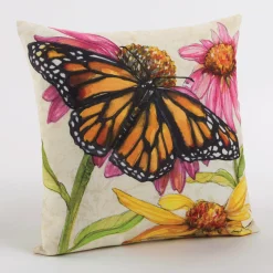 Reversible Monarch Butterfly Indoor/Outdoor Pillow