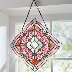 Romantic Floral Stained Glass Art