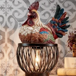 Rooster Basket Accent Lamp