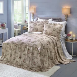 Rose 3-Piece Skirted Bedspread Set
