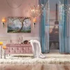 Round Crystal Swag Lamp