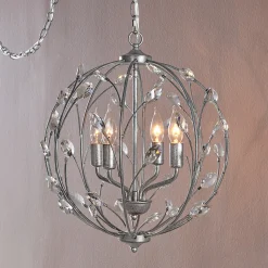 Round Crystal Swag Lamp