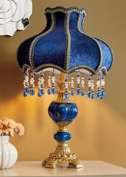 Royal Blue Victorian Table Lamp