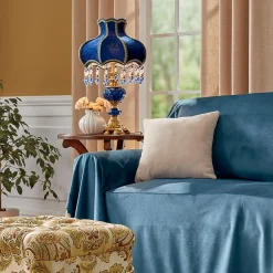 Royal Blue Victorian Table Lamp