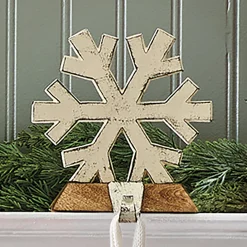 Rustic Metal Snowflake Stocking Holder