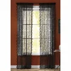Salem Black Sheer Lace Jacquard Window Panel with Scalloped Edges