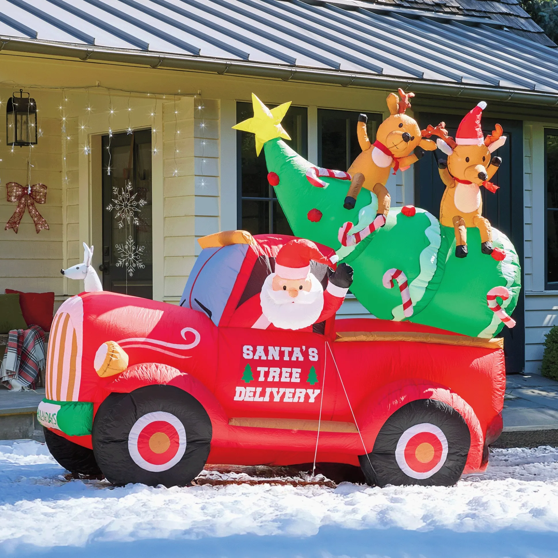 Santa’s Tree Delivery Lit Inflatable