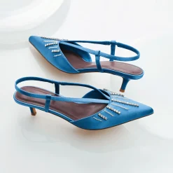 Satin and Rhinestone Slingback
