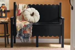 Scalloped Wood Bench