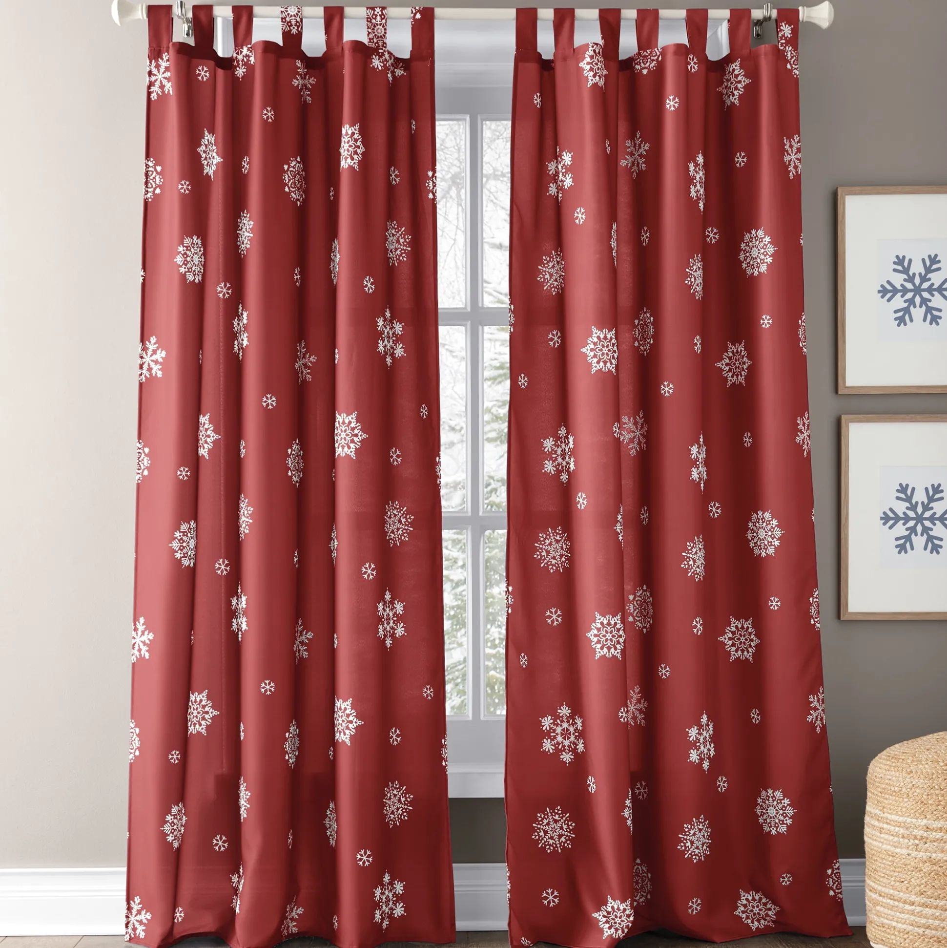 Scattered Snowflake Tab Top Panel