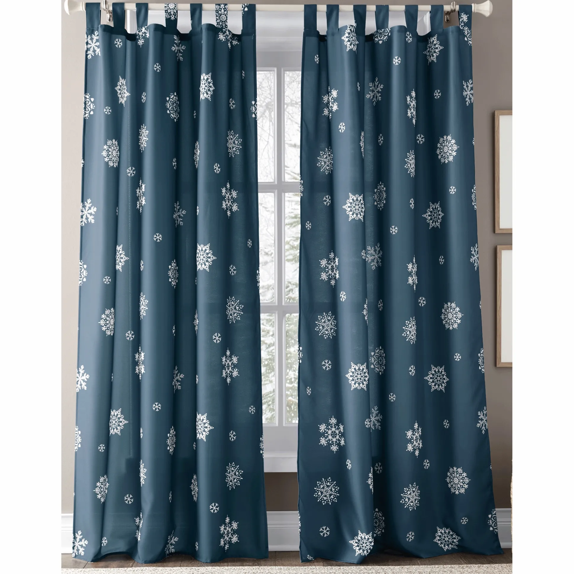 Scattered Snowflake Tab Top Panel