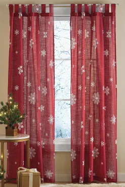 Scattered Snowflake Tab Top Single Panel