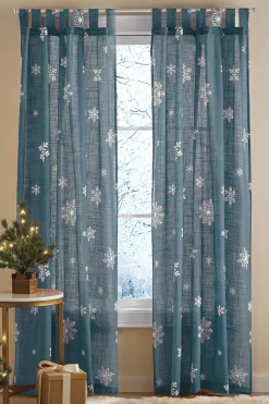 Scattered Snowflake Tab Top Single Panel