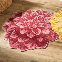 Sculpted Floral Cotton Bath Mat - 24