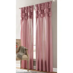 Semi-Sheer Basket-Weave Top Window Panel