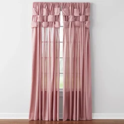 Semi-Sheer Basket-Weave Top Window Panel
