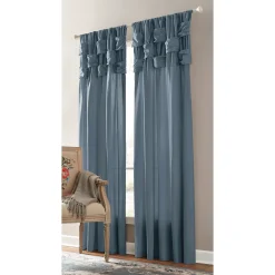 Semi-Sheer Basket-Weave Top Window Panel