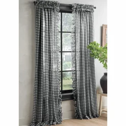 Semi-Sheer Gingham Panel Pair