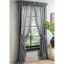 Semi-Sheer Gingham Panel Pair