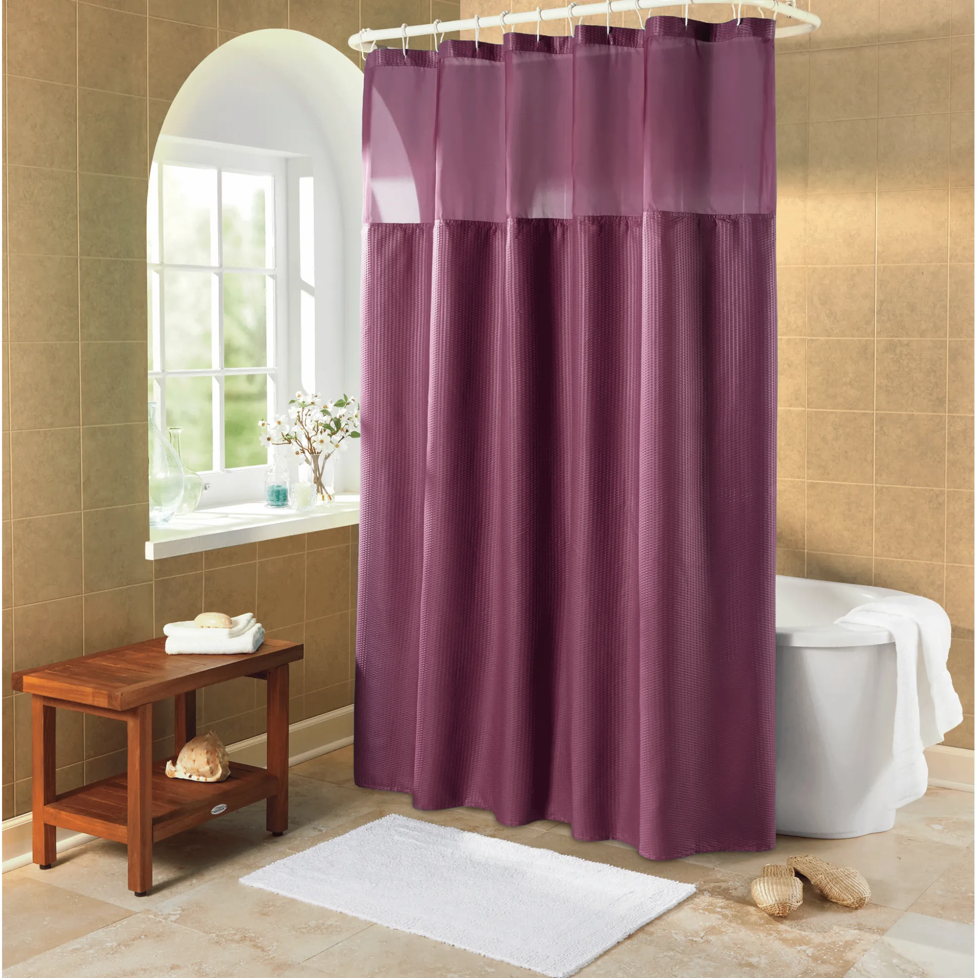 Serene Snap Shower Curtain