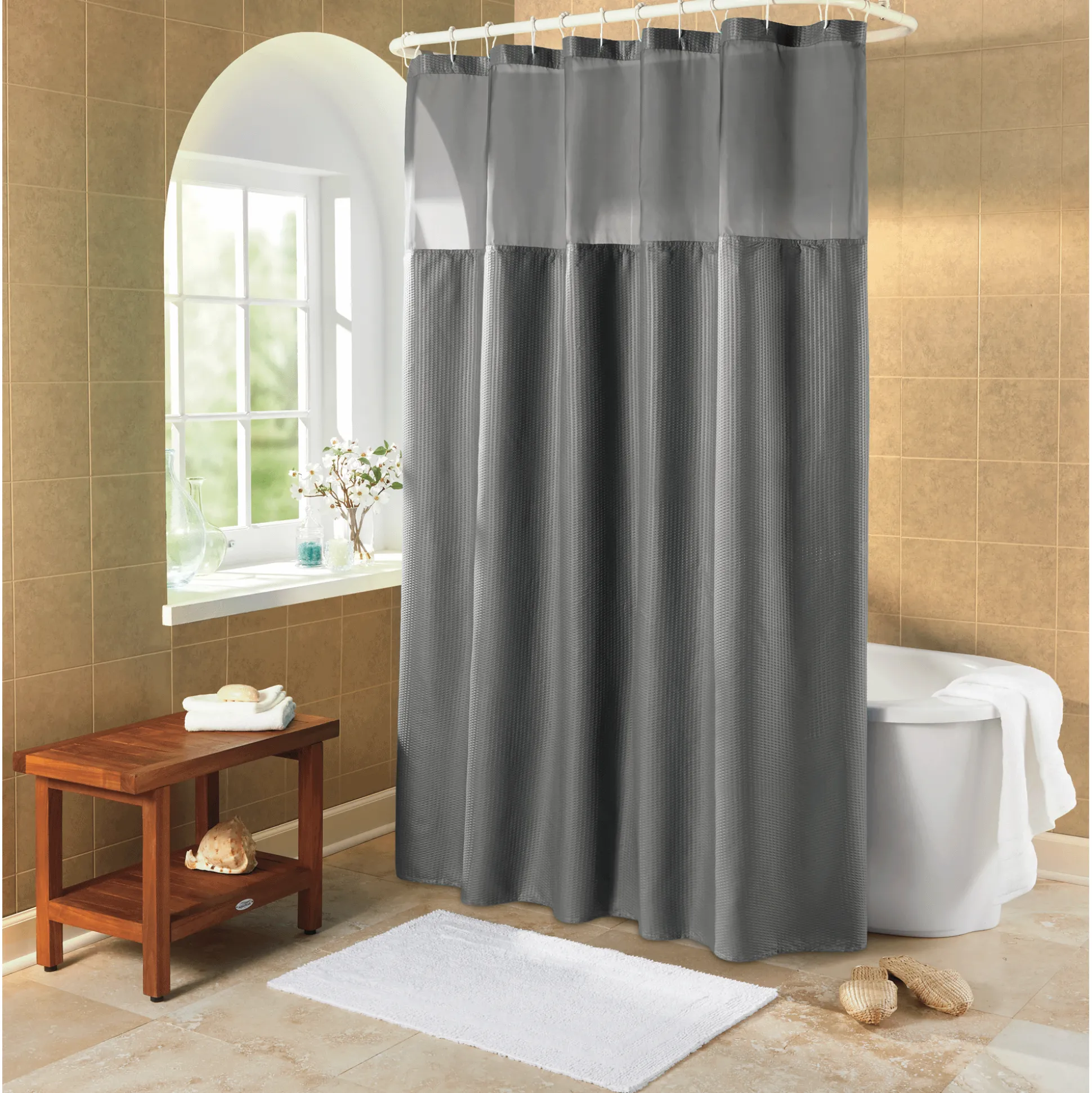 Serene Snap Shower Curtain