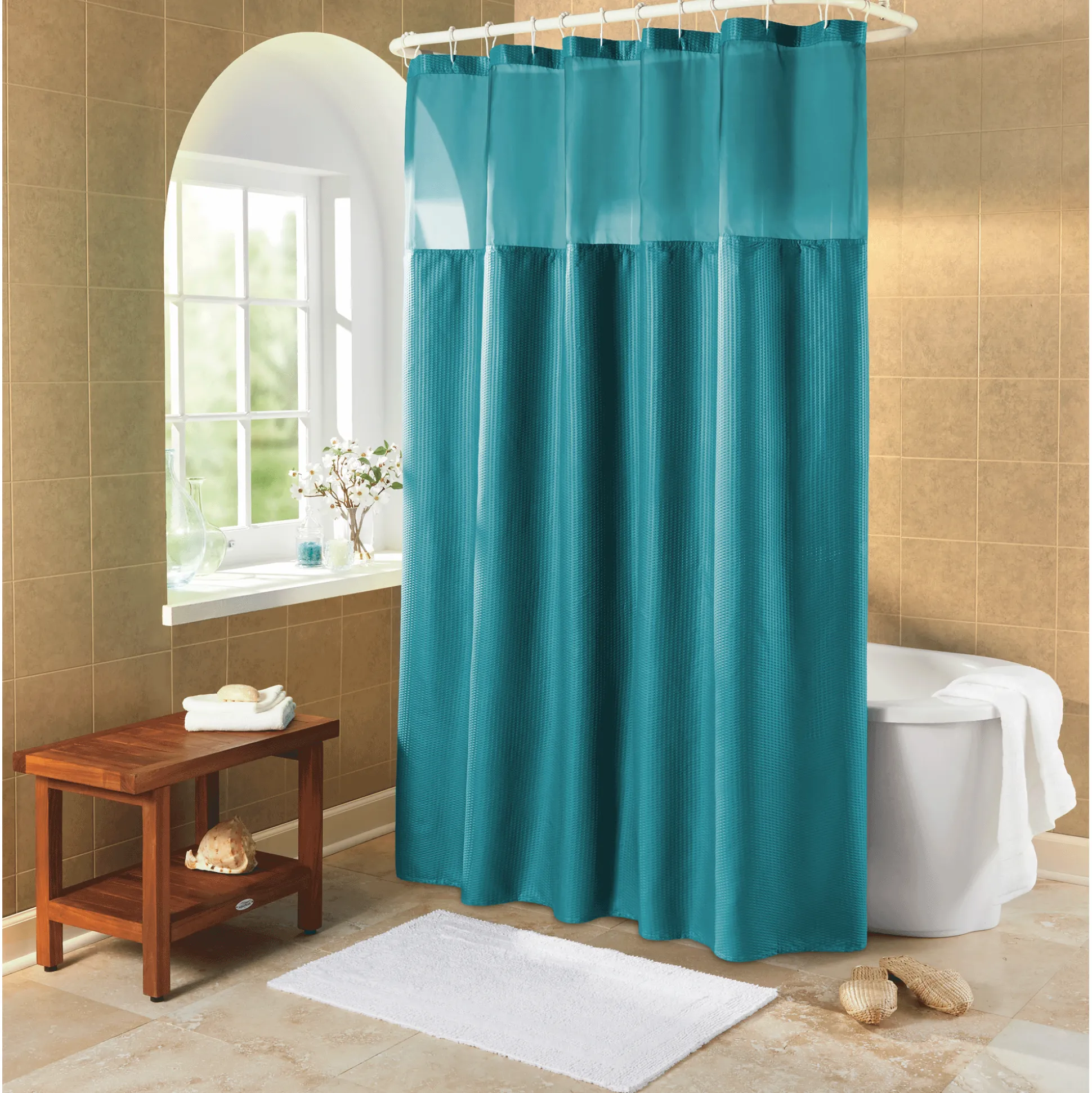 Serene Snap Shower Curtain