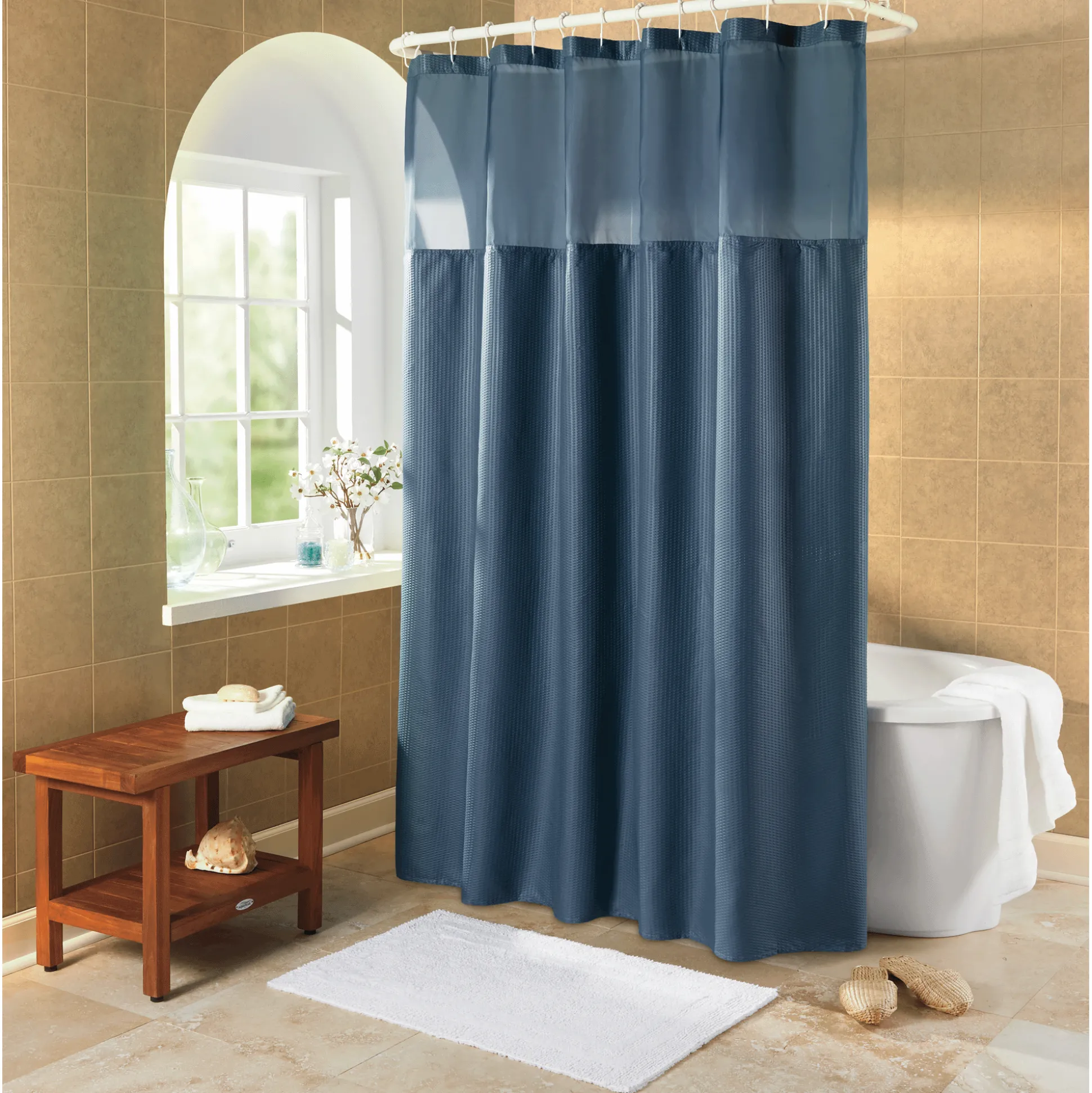 Serene Snap Shower Curtain