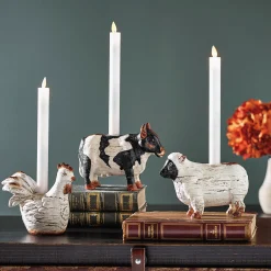 Set of 3 Animal Taper Candle Holders