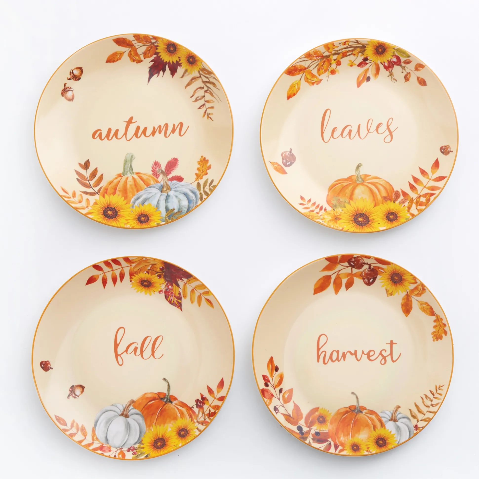 Set of 4 Assorted Harvest Plates