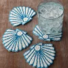 Set of 4 Beaded Shell Coasters